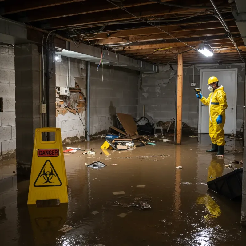 Flooded Basement Electrical Hazard in Denton, MD Property