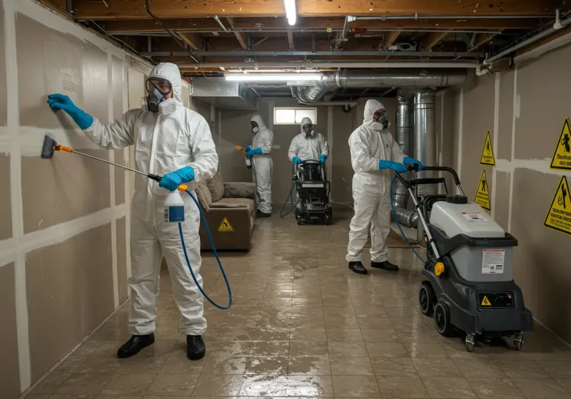 Basement Moisture Removal and Structural Drying process in Denton, MD